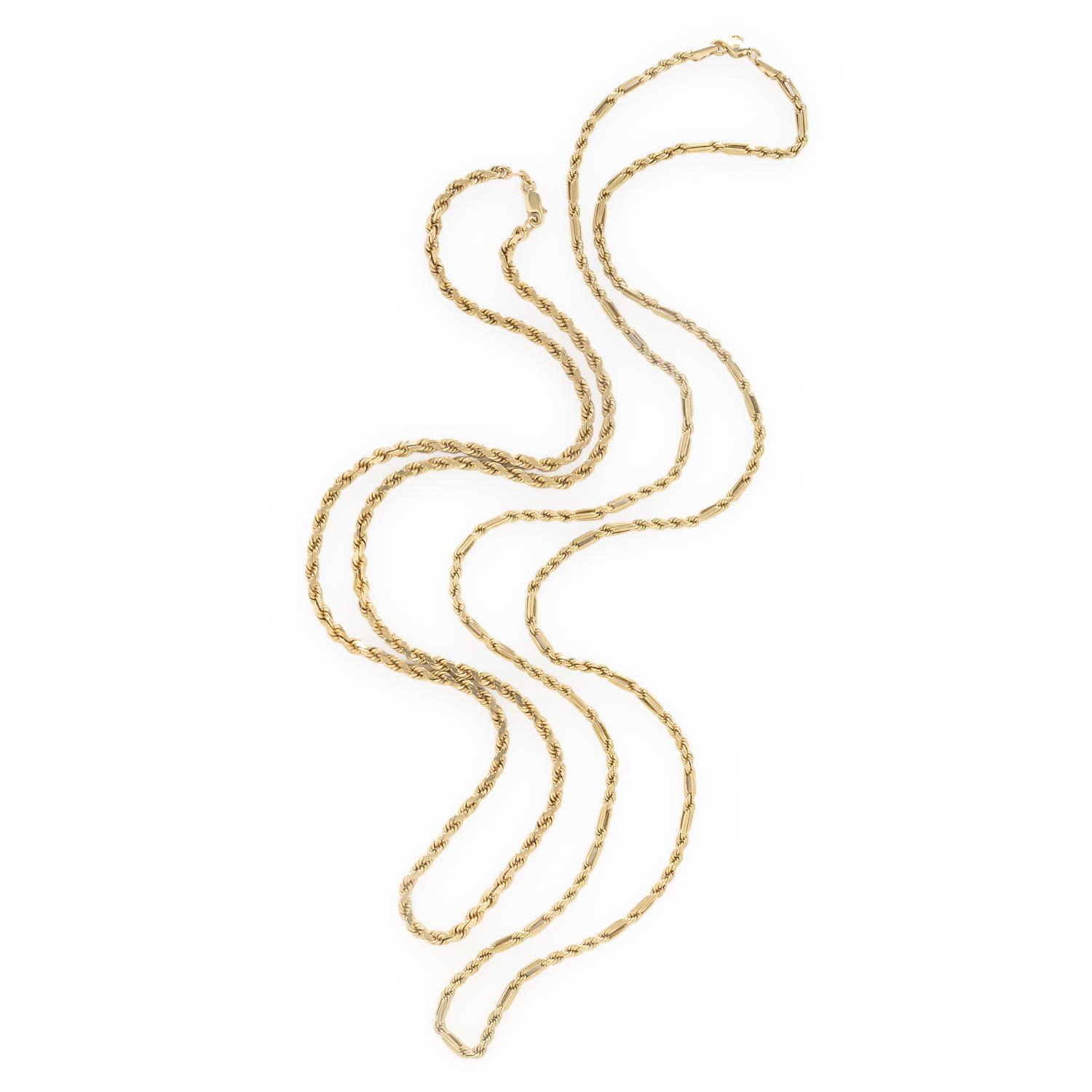 Two Yellow Gold Chain Necklaces