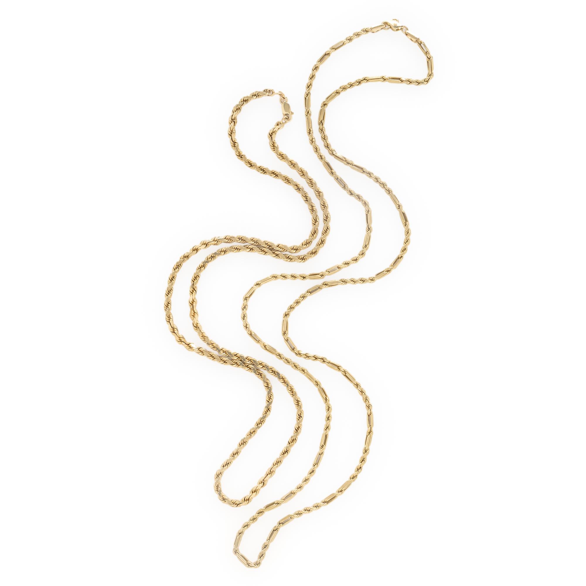 Two Yellow Gold Chain Necklaces