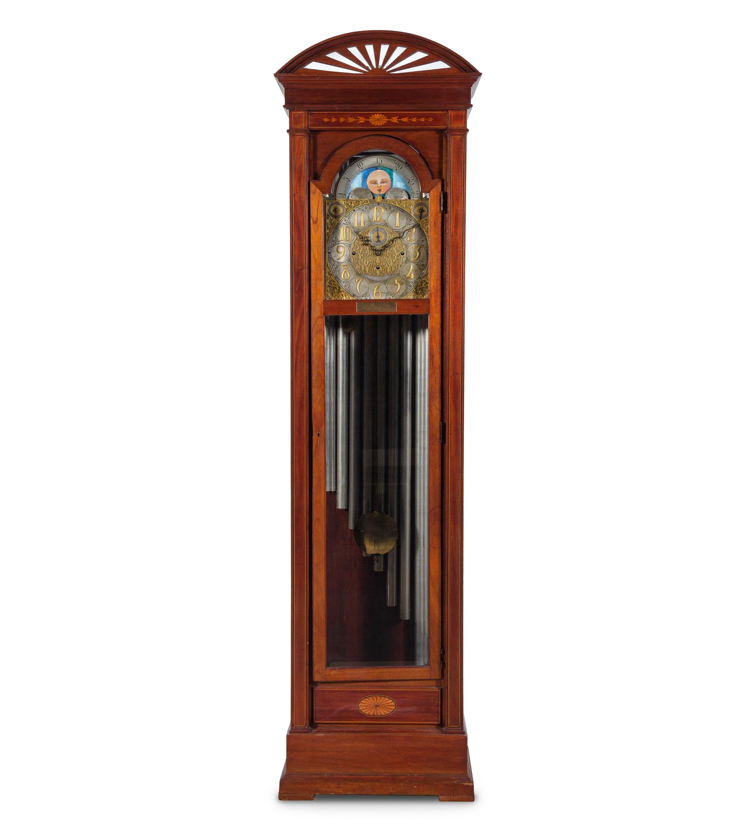 An American Mahogany Tall Case Clock