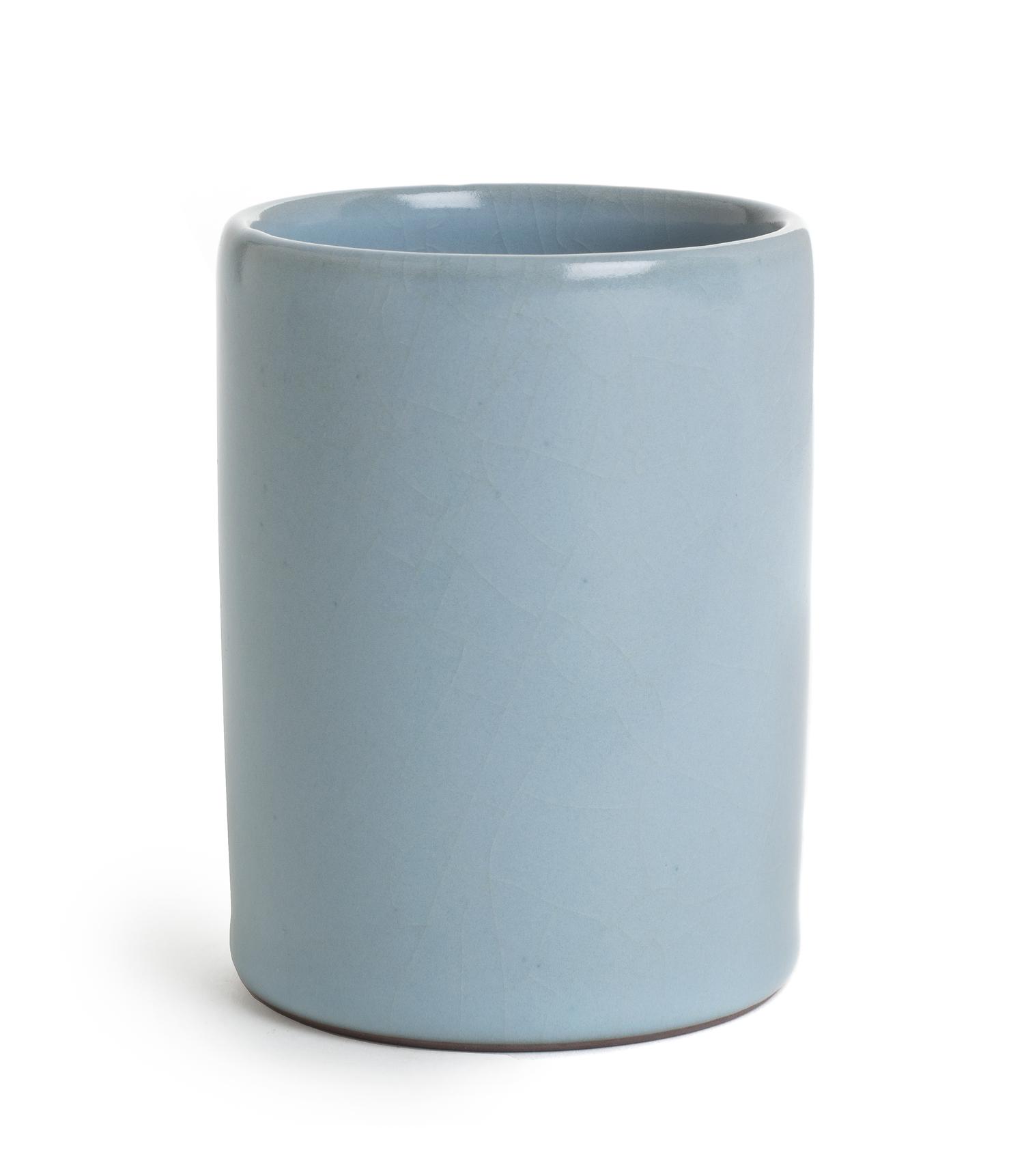 A Clair-de-Lune Blue Glazed Porcelain Brush Pot Height 4 inches.