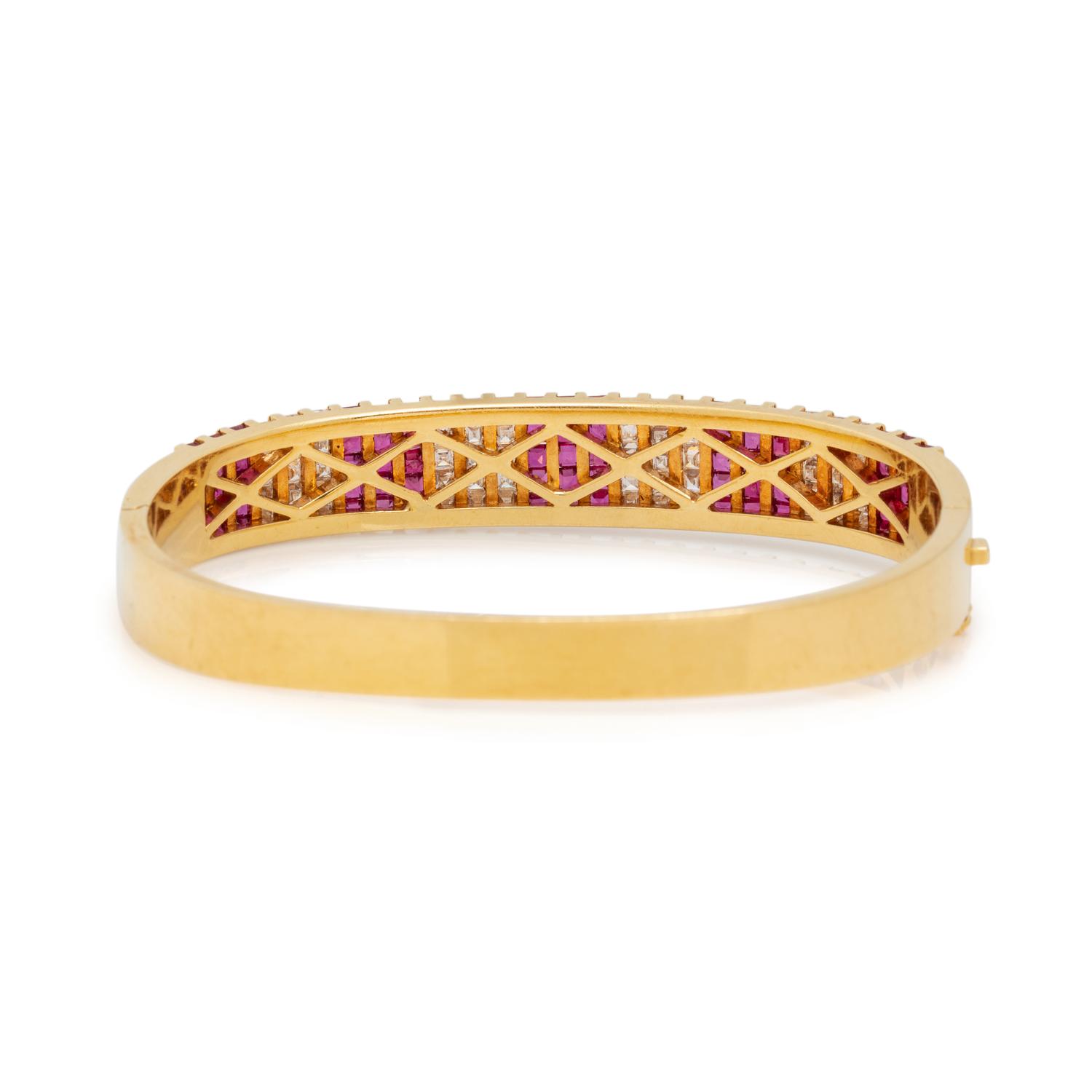 DIAMOND AND RUBY BANGLE BRACELET