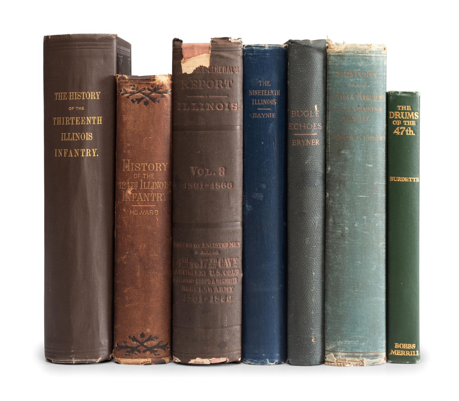 [CIVIL WAR - ILLINOIS]. A group of Illinois regimental histories, comprising: