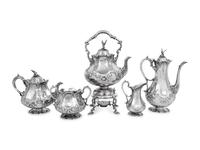 A Victorian Silver Five-Piece Coffee Service