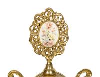 A Pair of Continental Gilt Metal and Glass Perfume Bottles