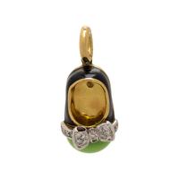 Aaron Basha, 'Baby Shoe', Enamel, Diamond, and Yellow Gold Charm