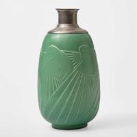 A Wedgwood Erling (“Eric”) B. Olsen (1903-1992) Designed Matte Green Lamp Base, UK, early 1930s