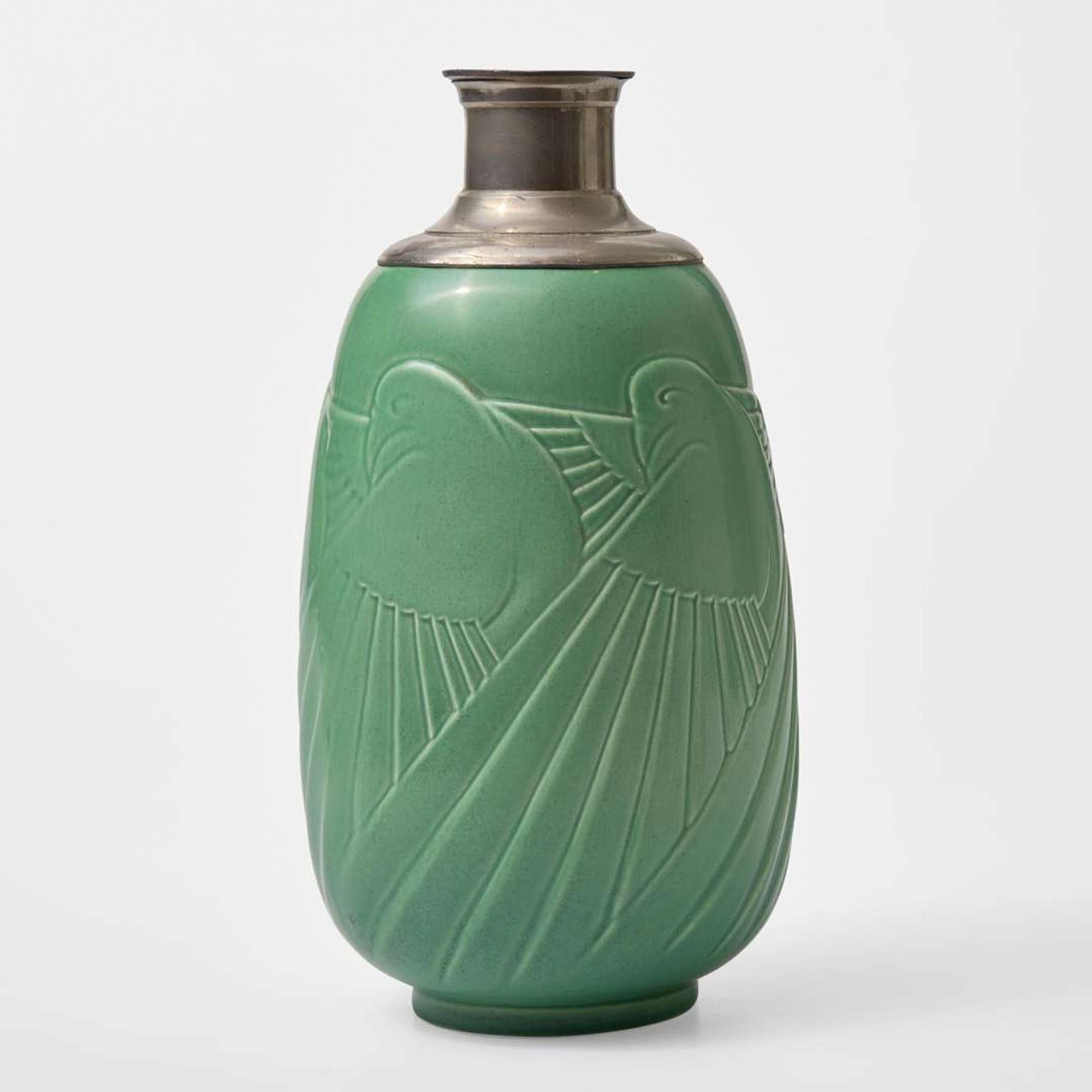 A Wedgwood Erling (“Eric”) B. Olsen (1903-1992) Designed Matte Green Lamp Base, UK, early 1930s
