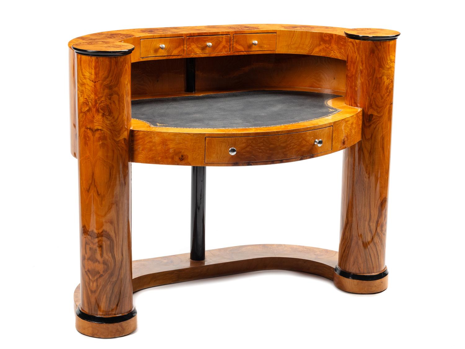 A Biedermeier Style Burlwood Desk