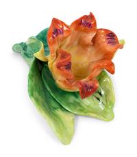 A Group of Nine Porcelain Flowers