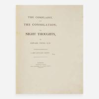 [Blake, William] Young, Edward The Complaint, and the Consolation; or, Night Thoughts