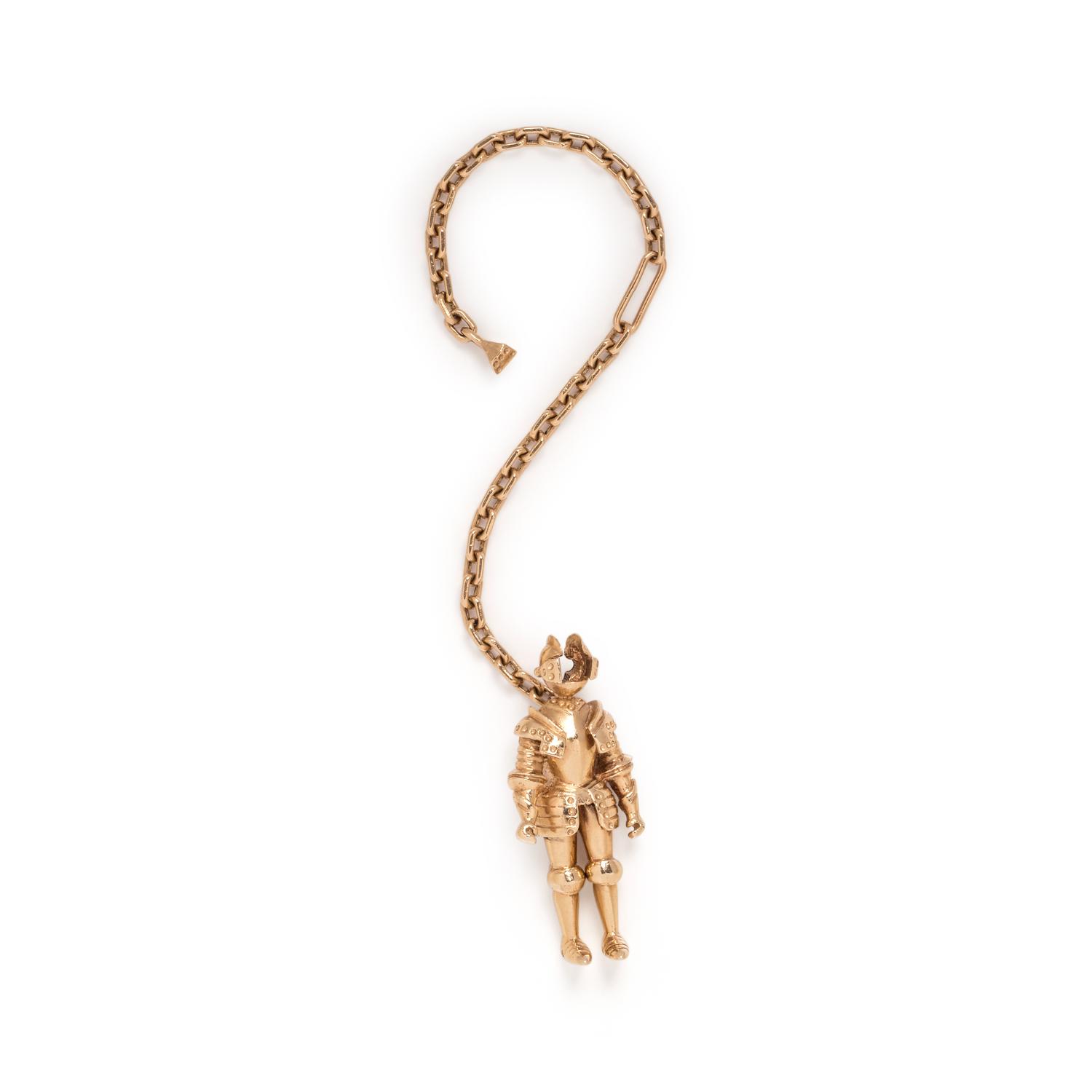 YELLOW GOLD KNIGHT KEYCHAIN