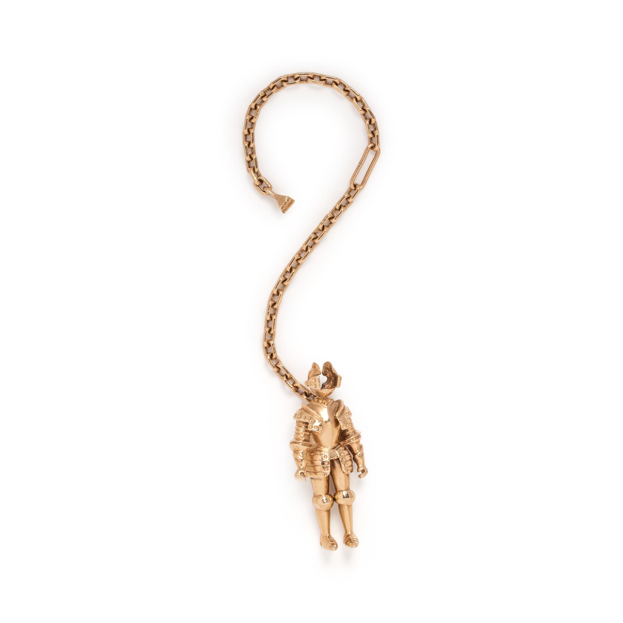 YELLOW GOLD KNIGHT KEYCHAIN