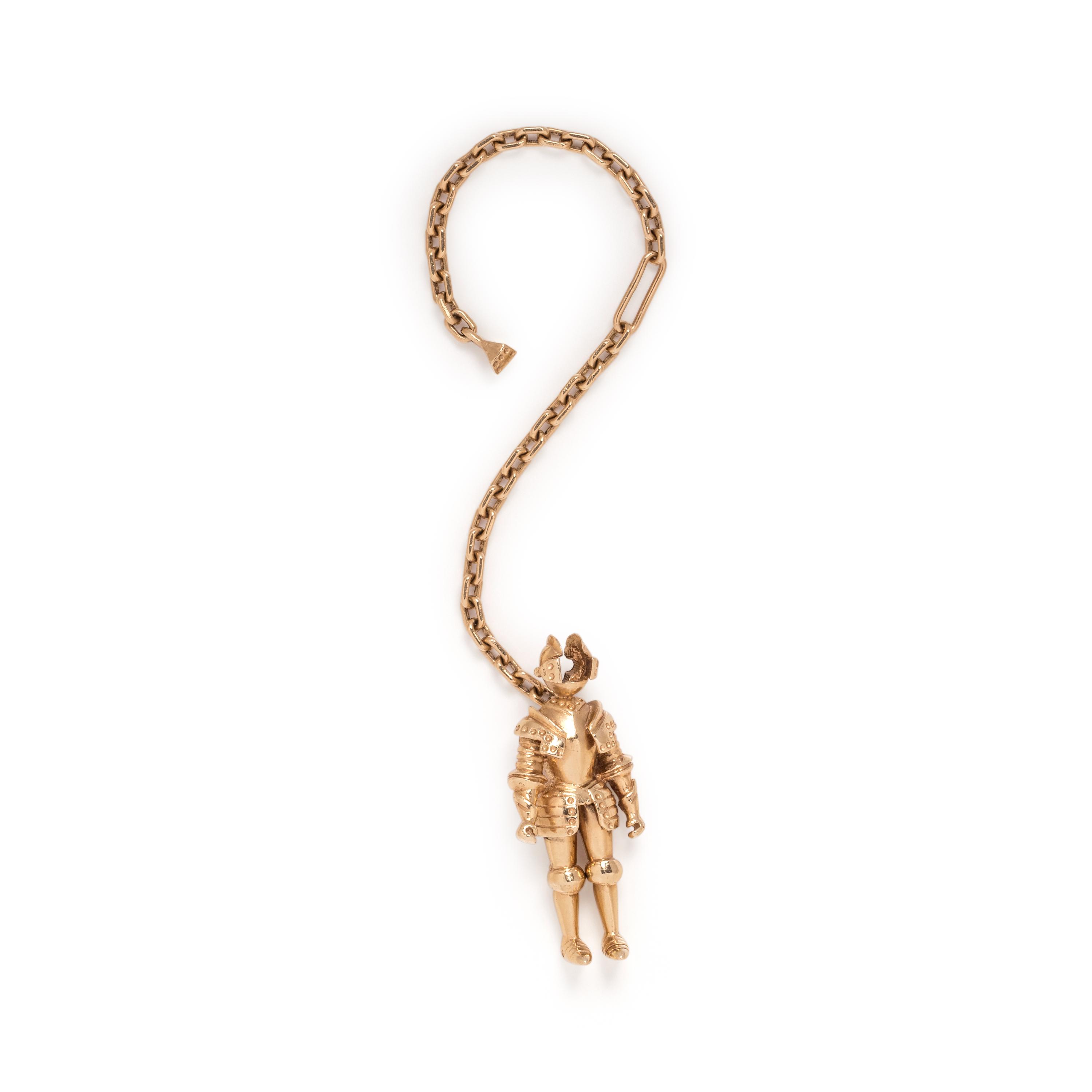 YELLOW GOLD KNIGHT KEYCHAIN