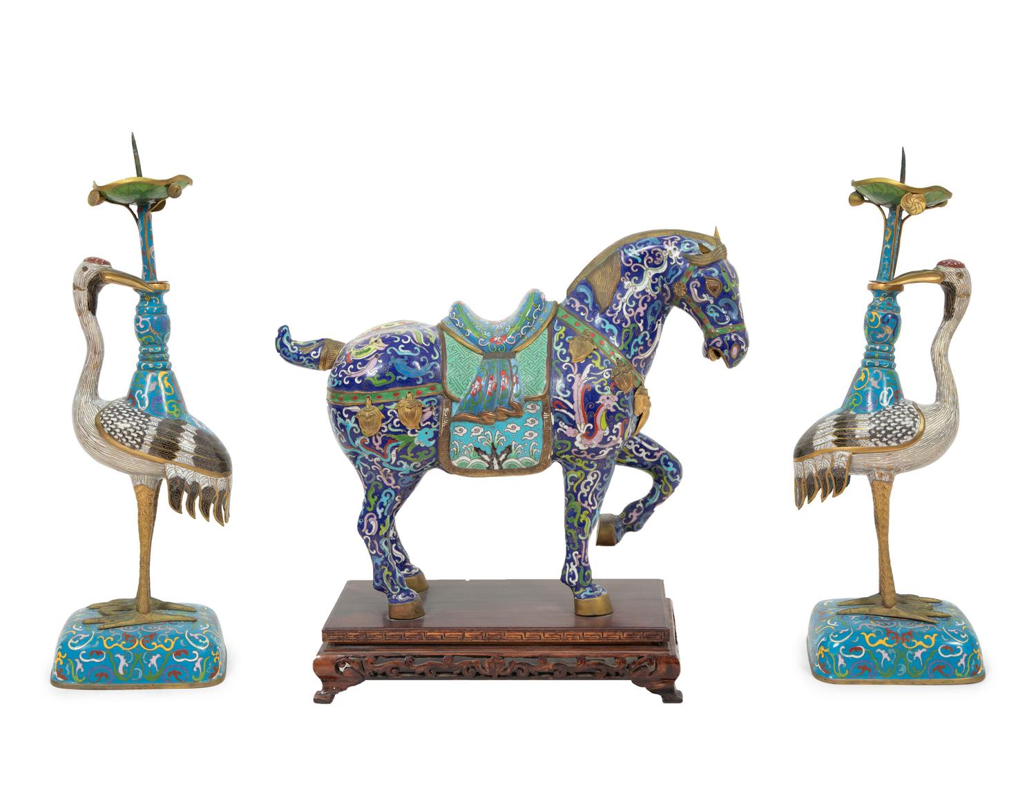 Three Chinese Cloisonné Articles