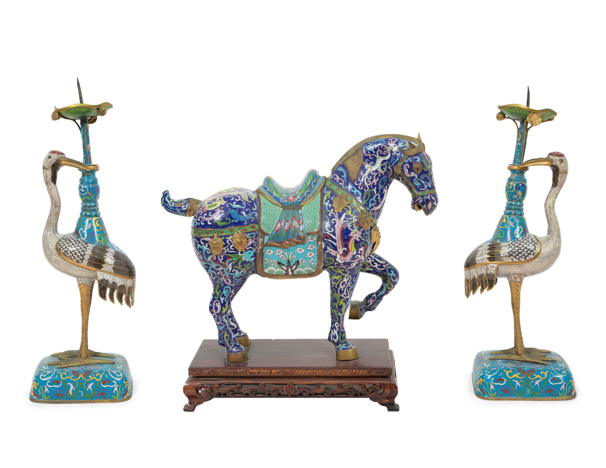 Three Chinese Cloisonné Articles