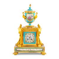 A French Ormolu and Sèvres Style Porcelain Mantel Clock