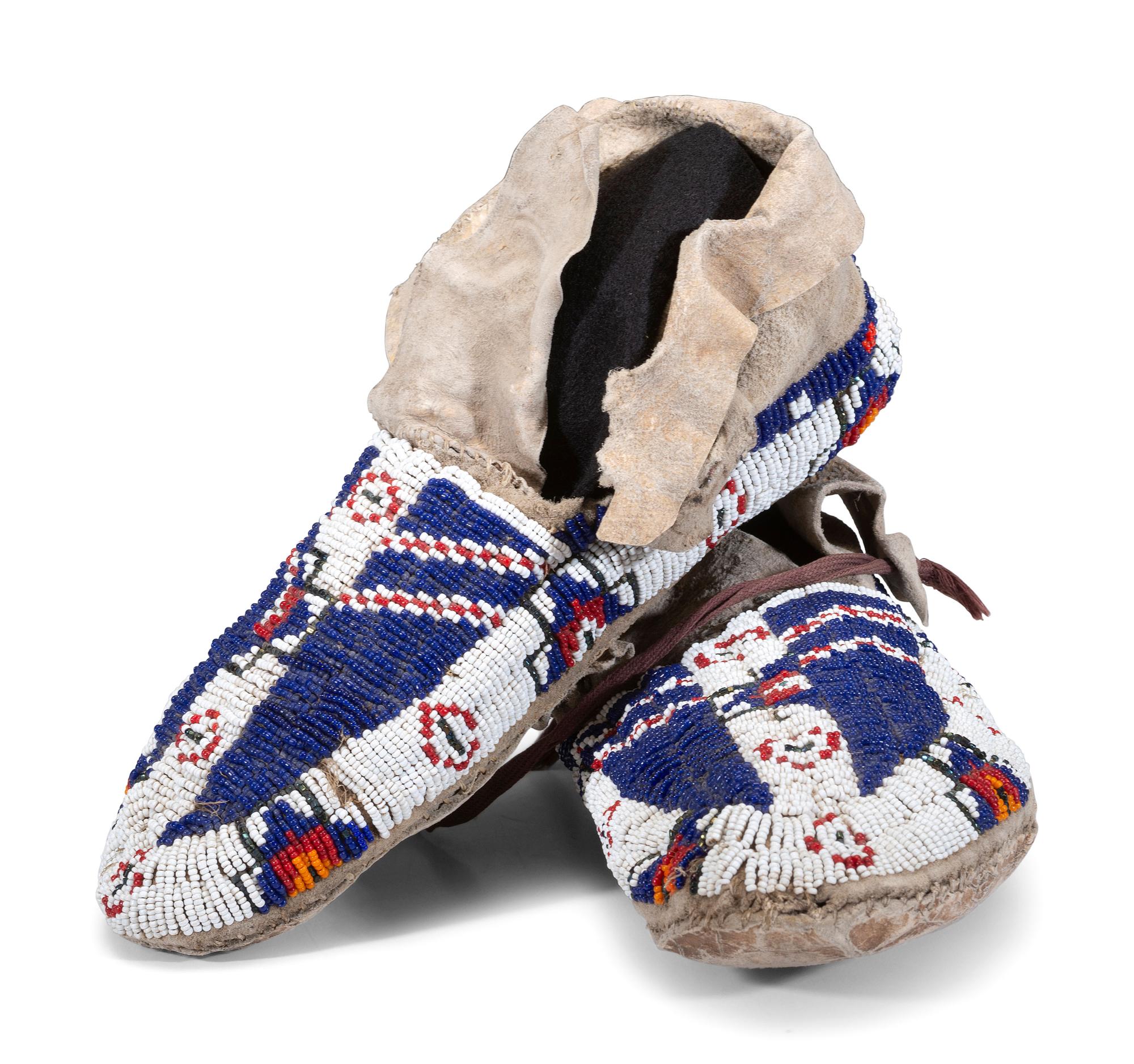 Sioux Beaded Hide Moccasins