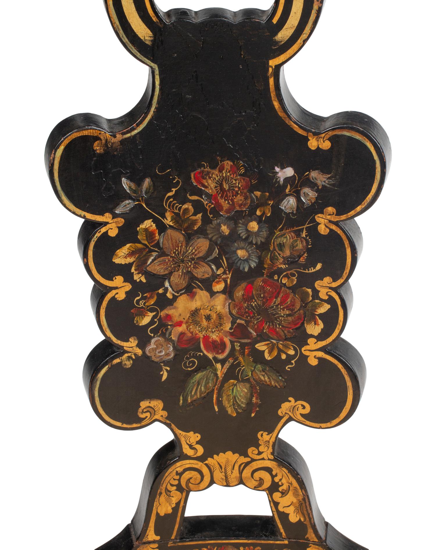 A Pair of English Victorian Painted Armchairs
