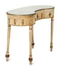 A Louis XVI Style Painted Reniform Dressing Table