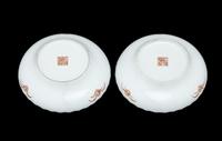A Pair of Chinese Famille Rose Porcelain Cups and Saucers