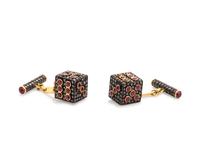 Black Diamond and Ruby Dice Cufflinks