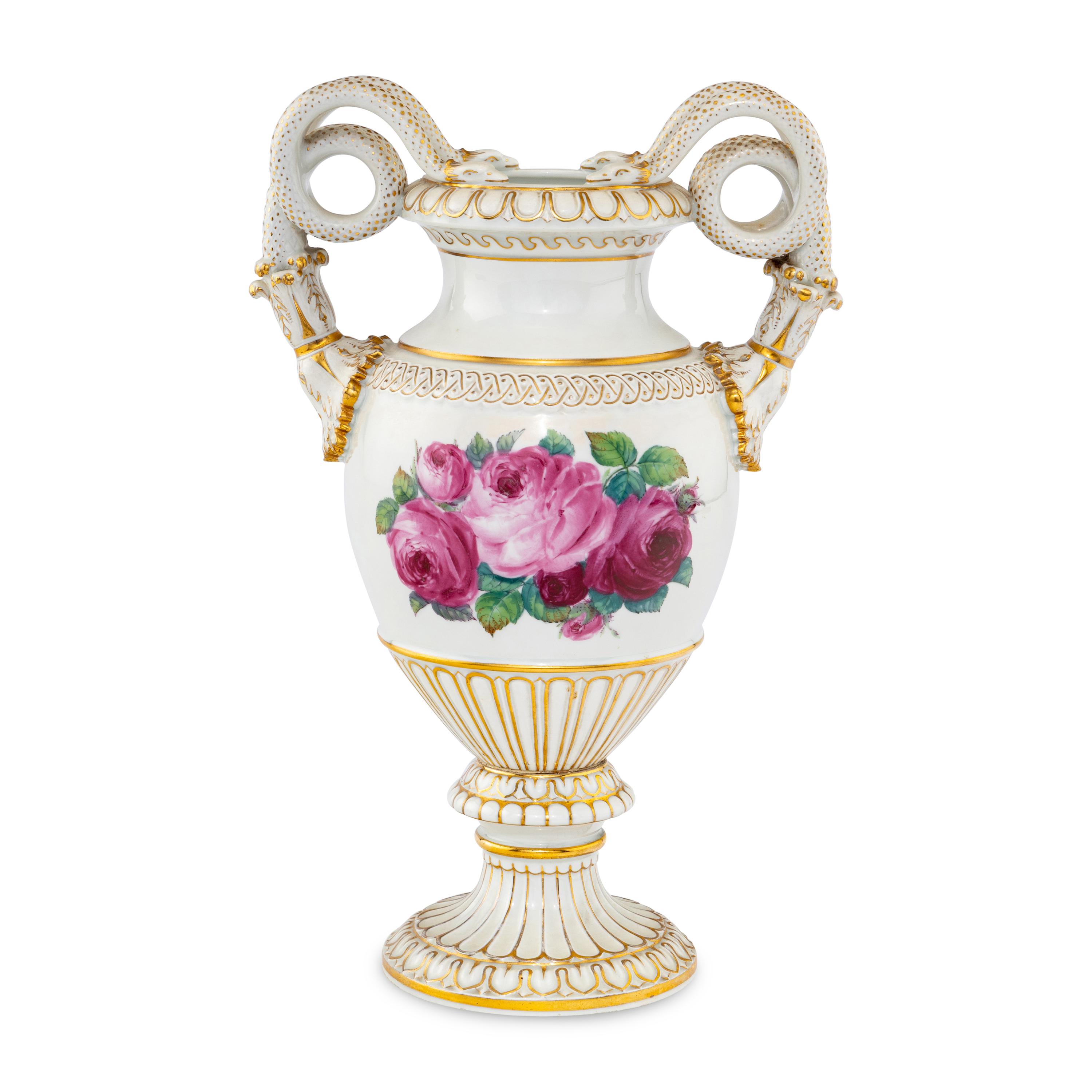 A Meissen Double-Handled Porcelain Vase