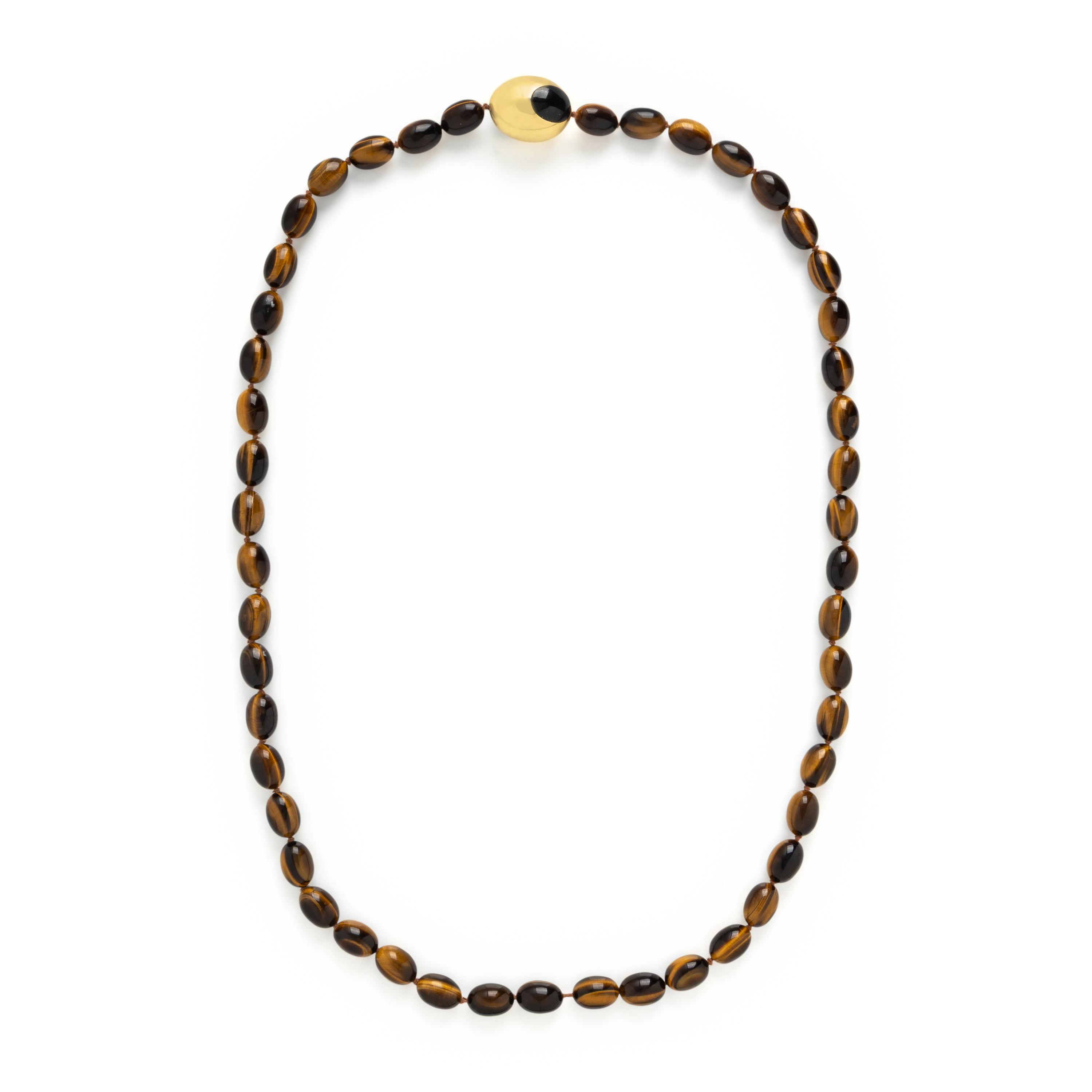 Tiffany & Co., Angela Cummings, Yellow Gold and Tiger's Eye Beaded Necklace