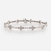 A 14K White Gold and Diamond Bracelet