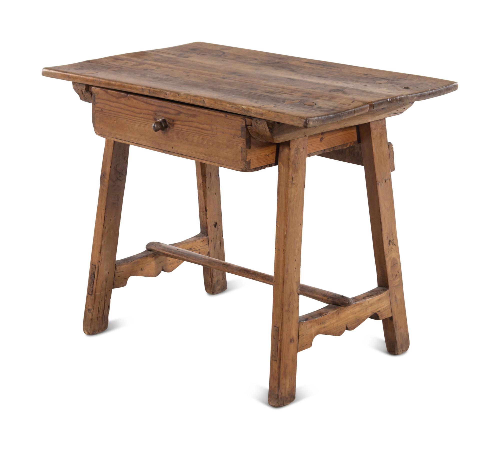 A Primitive Pine Trestle Table