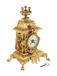 A French Gilt Bronze Mantel Clock