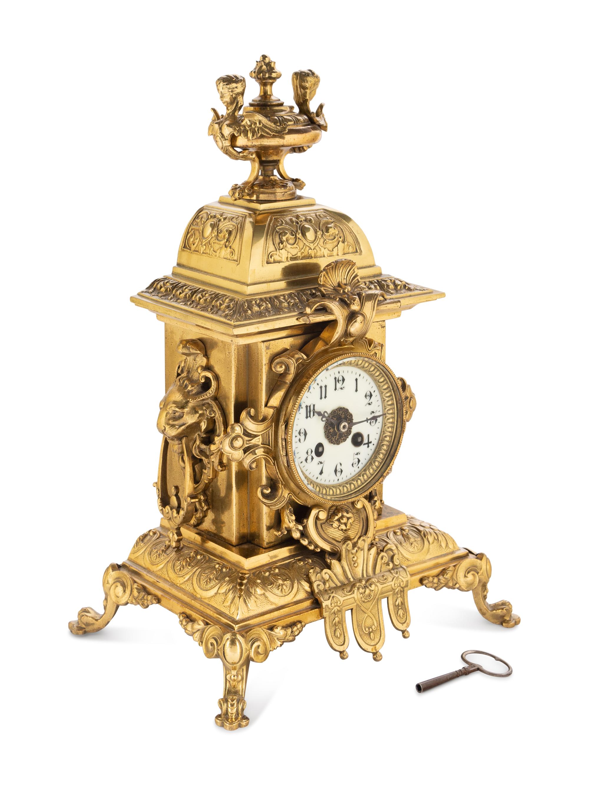 A French Gilt Bronze Mantel Clock
