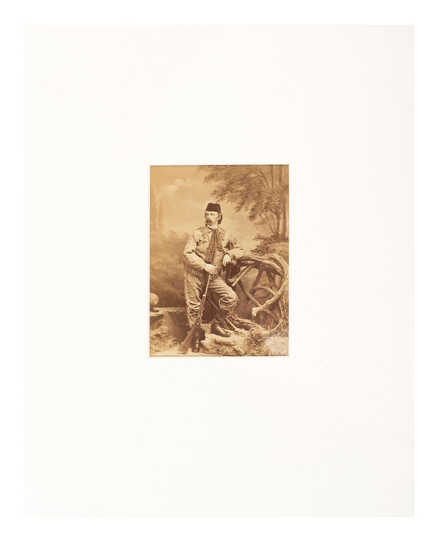 George Custer [CUSTER, George Armstrong (1839-1876)]. Albumen photograph of George A. Custer. St. Louis: James A. Scholten, [ca 1874].
