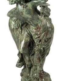 A Large Patinated Bronze Figural Group