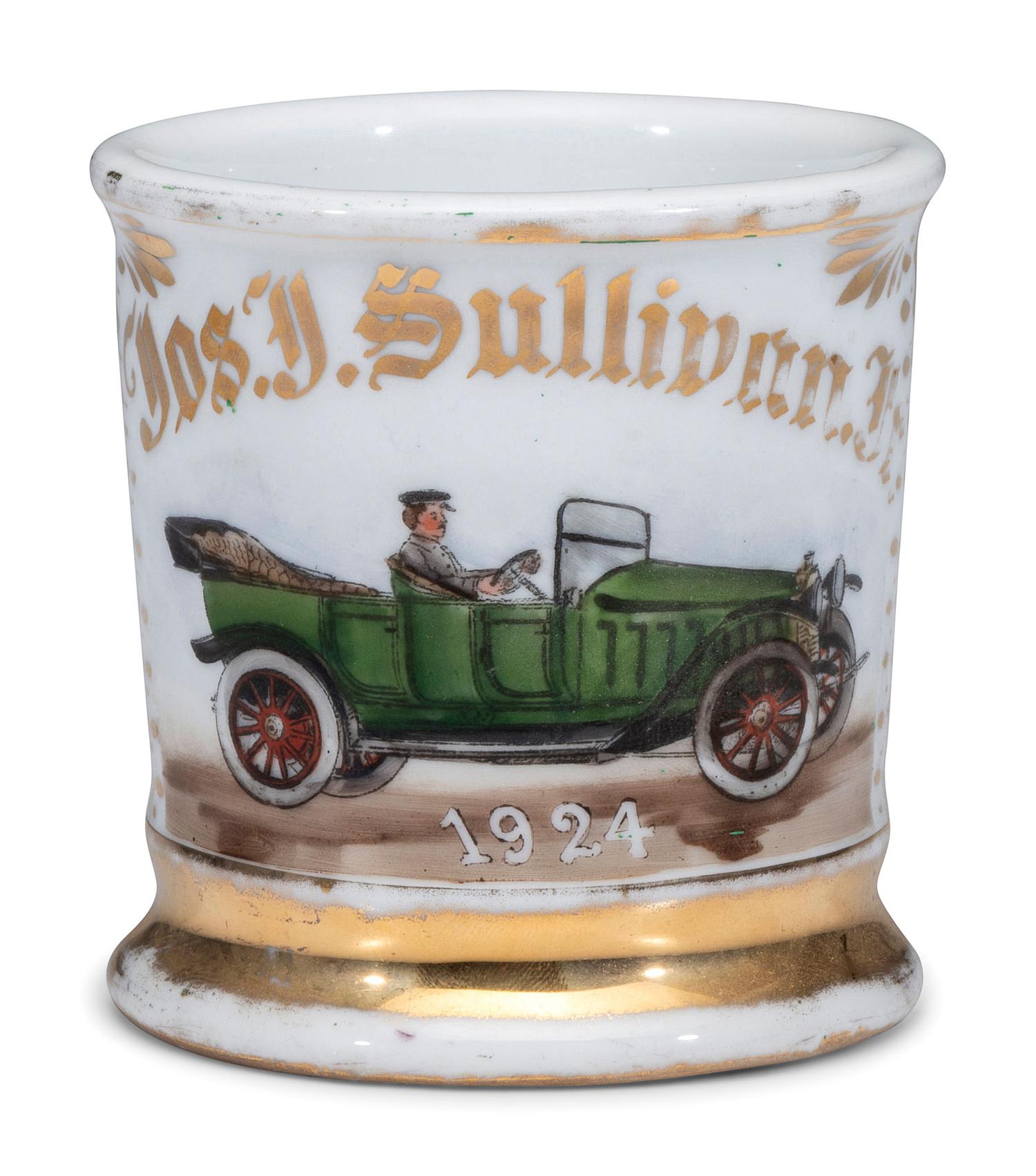 A Chauffeur's Porcelain Occupational Shaving Mug