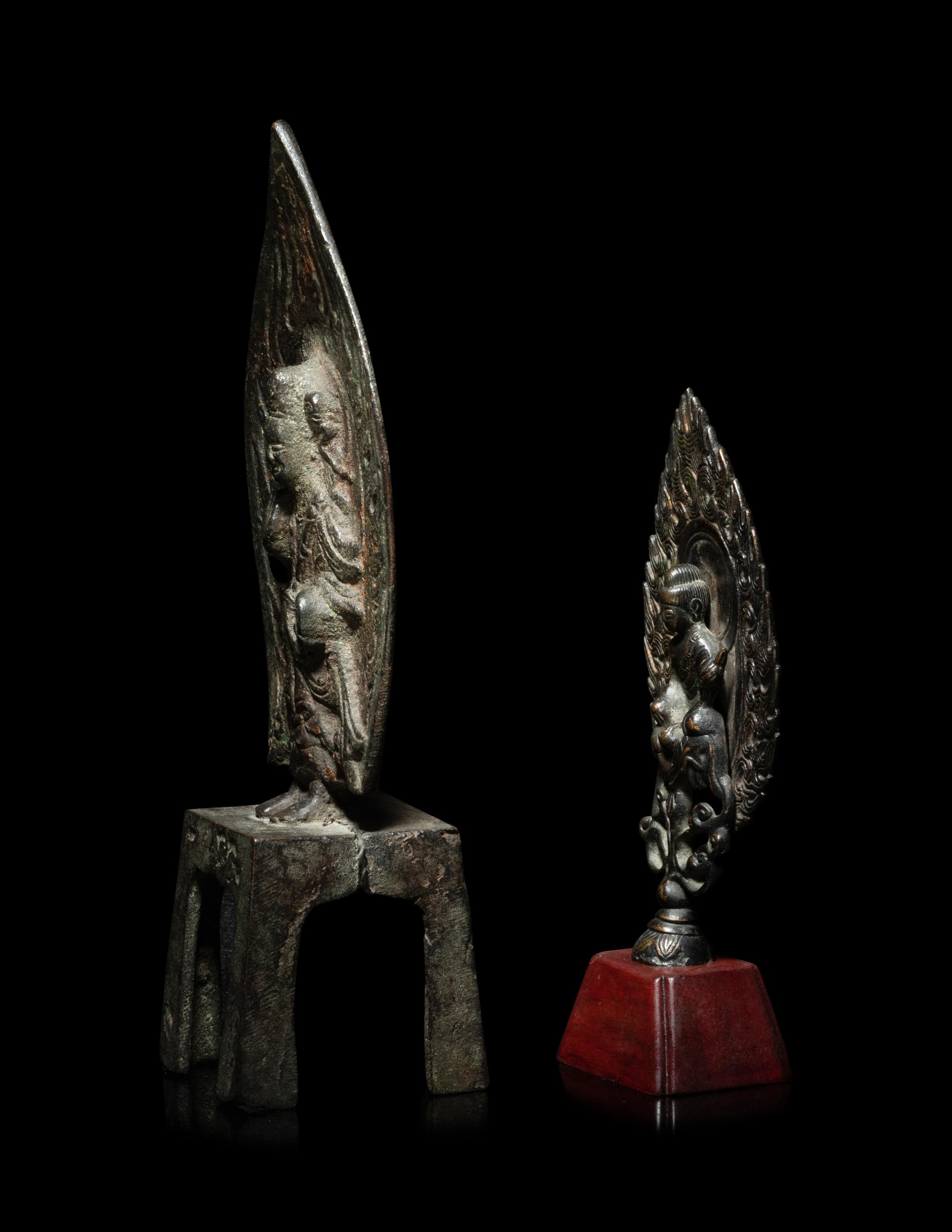 Two Chinese Bronze Figures of Bodhisattvas