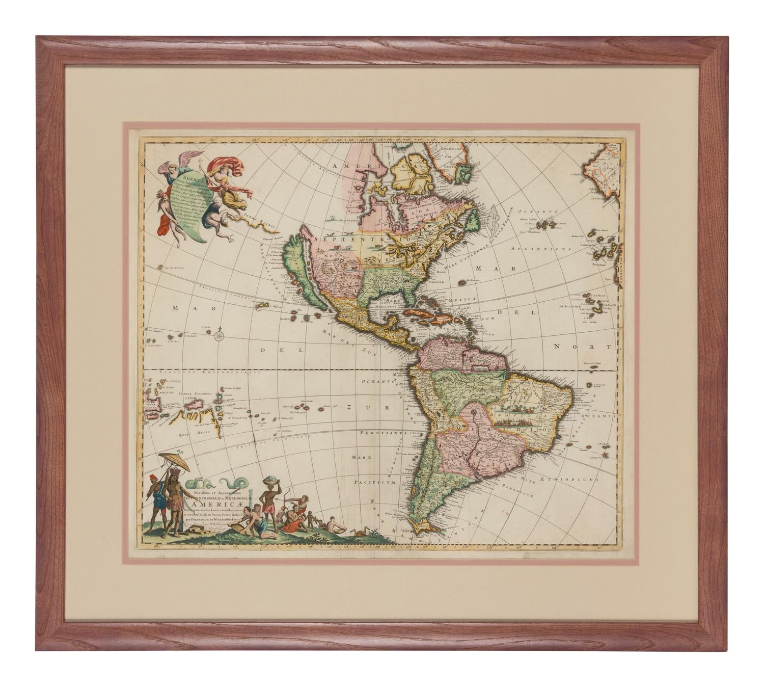 [MAP]. WIT, Frederick de (1629/30-1706). Novissima et Accuratissima Septentrionalis ac Meridionalis Americae Descriptio . Amsterdam, ca 1680.