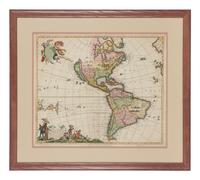 [MAP]. WIT, Frederick de (1629/30-1706). Novissima et Accuratissima Septentrionalis ac Meridionalis Americae Descriptio . Amsterdam, ca 1680.
