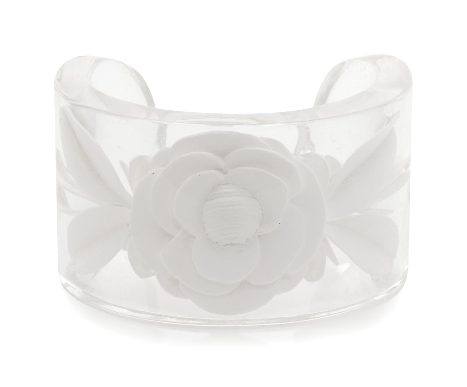 Chanel Acrylic Camellia Cuff, 2000