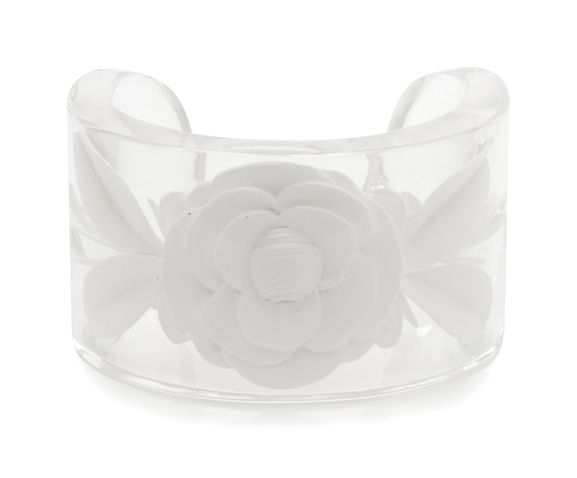 Chanel Acrylic Camellia Cuff, 2000