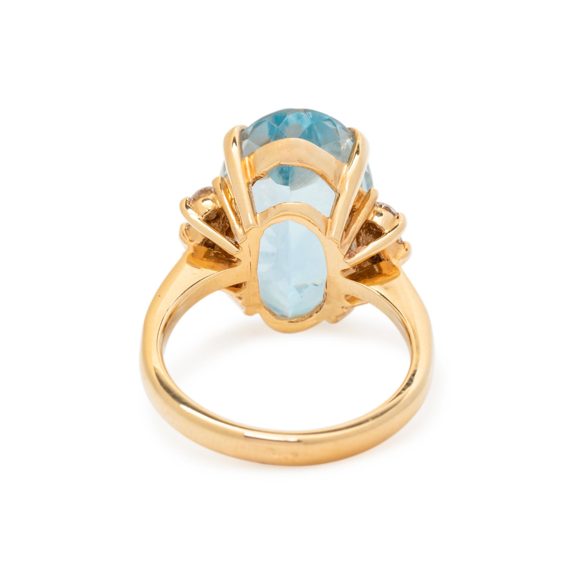 BLUE TOPAZ AND DIAMOND RING