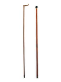Two Gold Mounted Walking Sticks