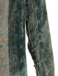 Mariano Fortuny, Stenciled Velvet & Pleated Silk Dress