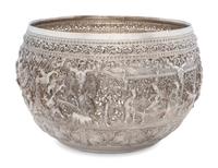 A Thai Pierced Silver Bowl