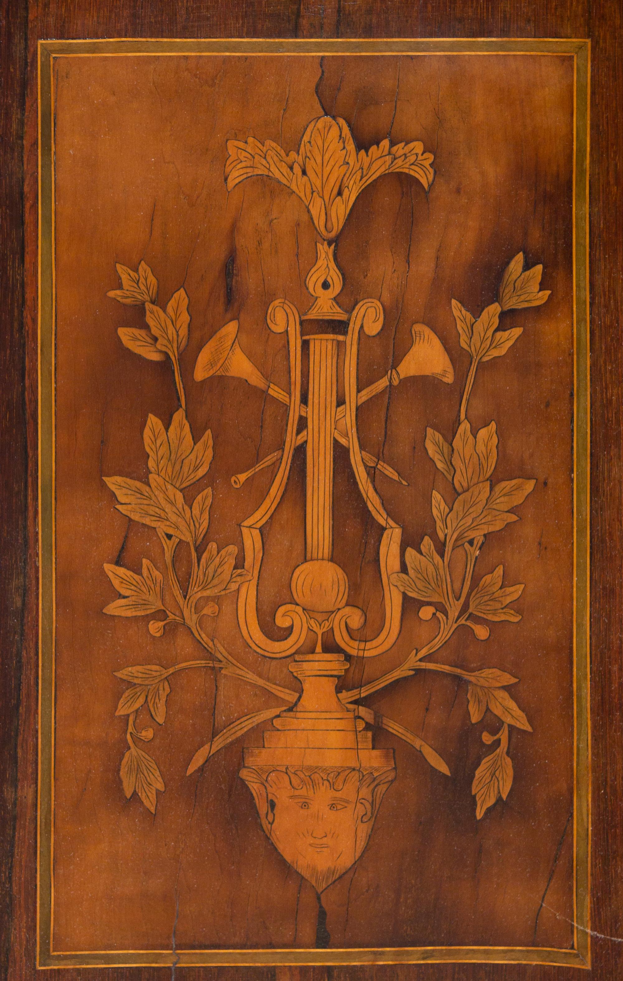 A Louis XV/XVI Transitional Style Marquetry Chest of Drawers