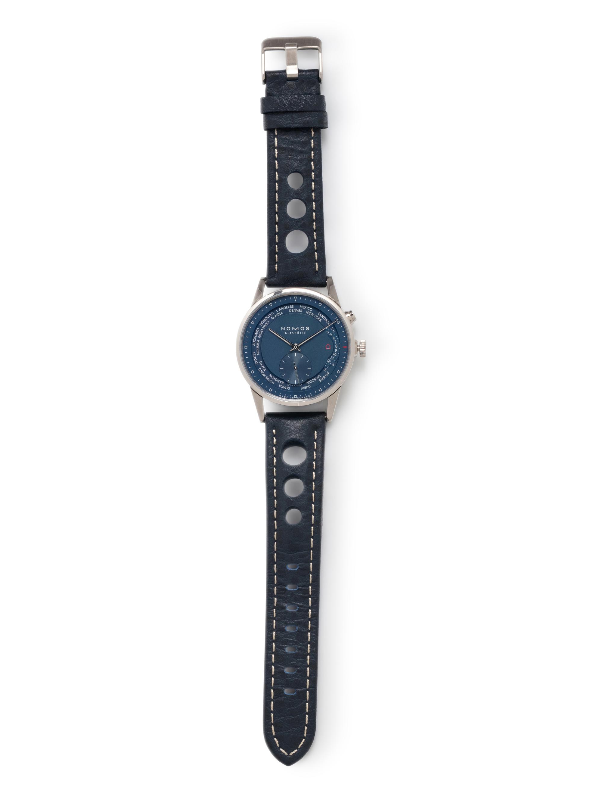 NOMOS, STAINLESS STEEL 'ZURICH WELTZEIT' WATCH