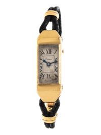 CARTIER, JAEGER-LeCOULTRE, 18K YELLOW GOLD WRISTWATCH