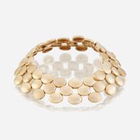 A collection of five fourteen karat gold bracelets