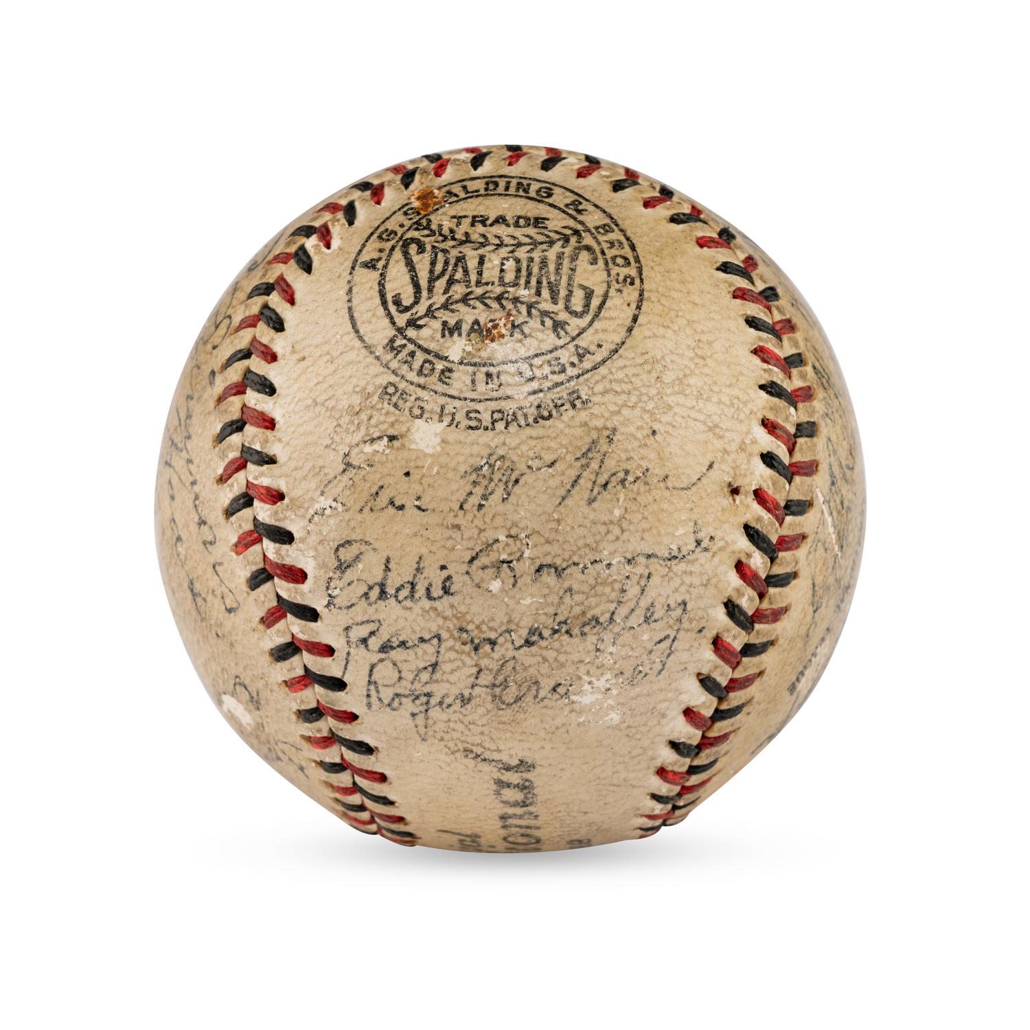 A 1932 Philadelphia Athletics Team Signed Autograph Baseball Featuring Jimmie Foxx, Eddie Collins, Connie Mack, Lefty Grove and Al Simmons (JSA Letter of Authenticity)