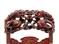 A Chinese Export Carved Hardwood Armchair