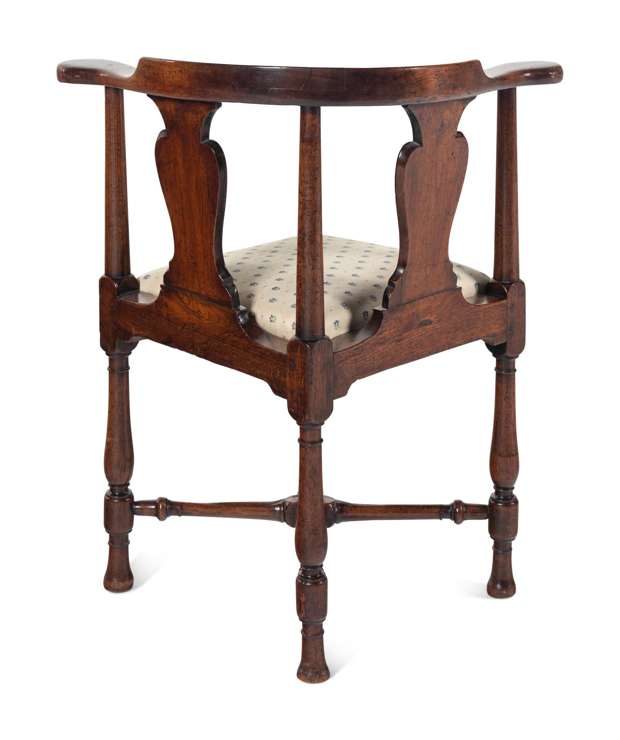 A George III Mahogany Corner Chair